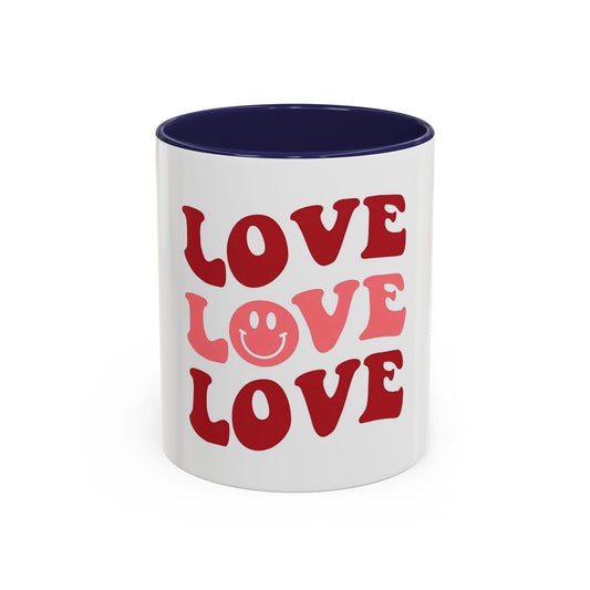 Love Theme Accent Coffee Mug - Perfect for Valentine's Day & Everyday Joy - kesiy