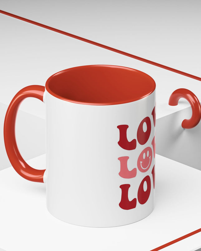 Love Theme Accent Coffee Mug - Perfect for Valentine's Day & Everyday Joy - kesiy