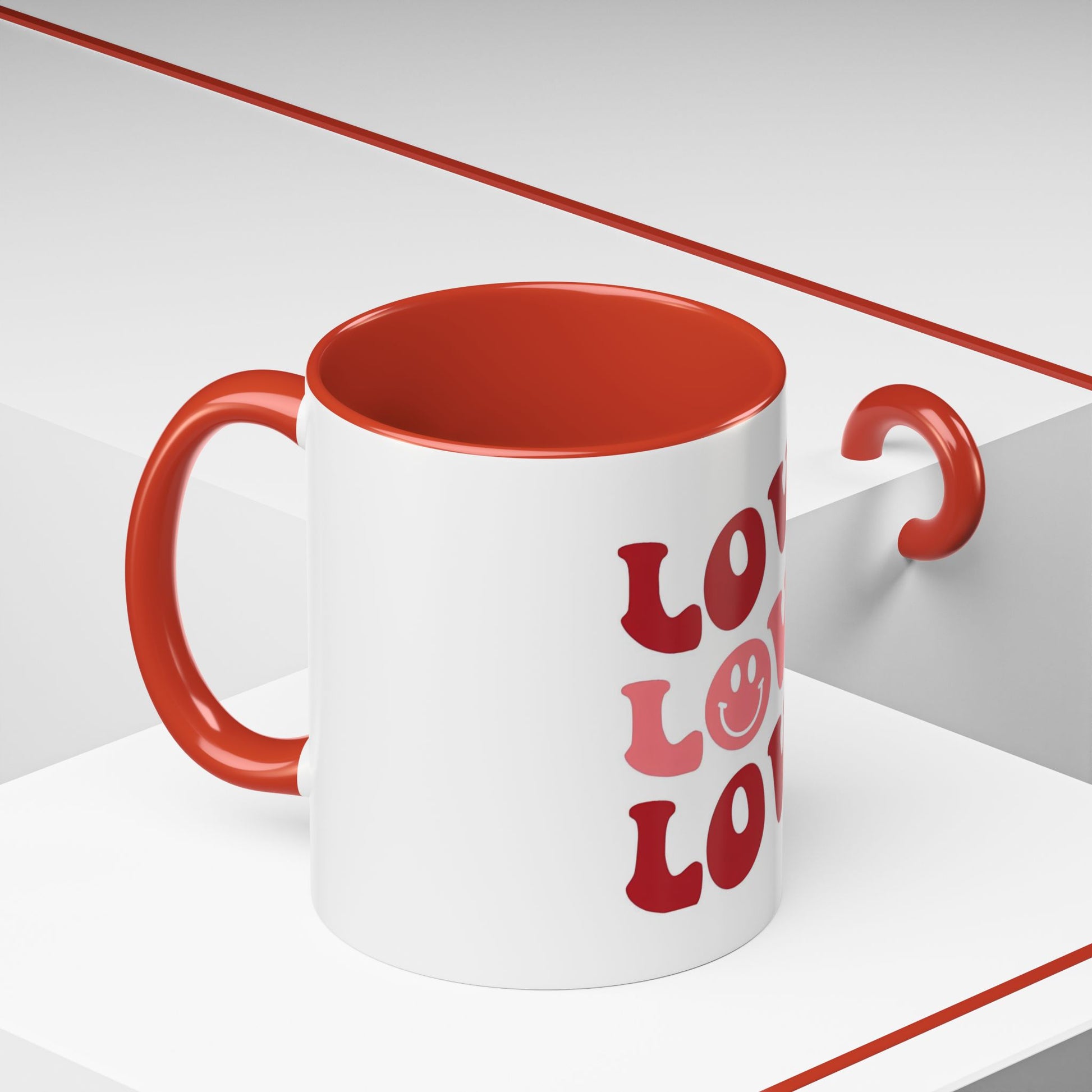 Love Theme Accent Coffee Mug - Perfect for Valentine's Day & Everyday Joy - kesiy