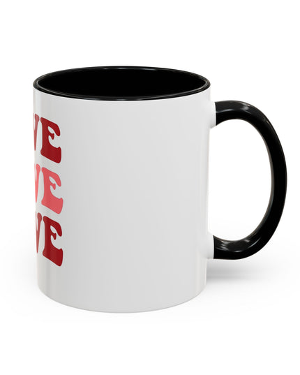 Love Theme Accent Coffee Mug - Perfect for Valentine's Day & Everyday Joy - kesiy