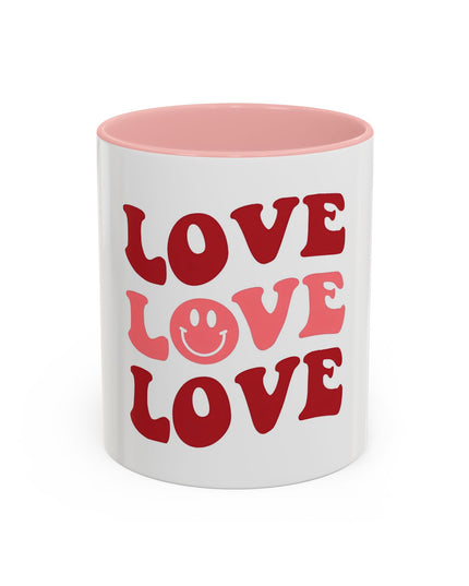 Love Theme Accent Coffee Mug - Perfect for Valentine's Day & Everyday Joy - kesiy