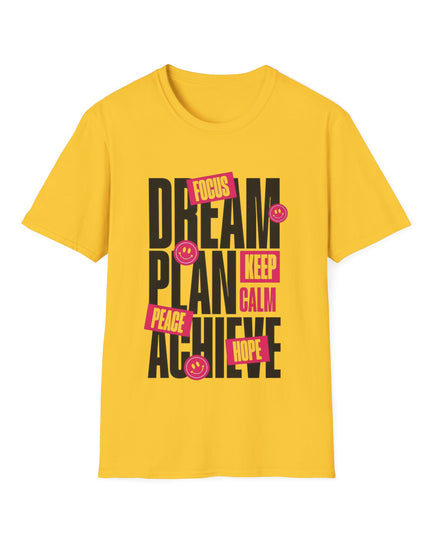 Inspirational Unisex Softstyle T-Shirt - Dream Plan Achieve Design - kesiy