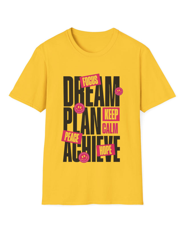Inspirational Unisex Softstyle T-Shirt - Dream Plan Achieve Design - kesiy