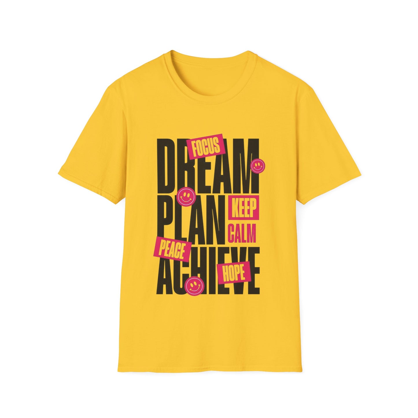 Inspirational Unisex Softstyle T-Shirt - Dream Plan Achieve Design - kesiy