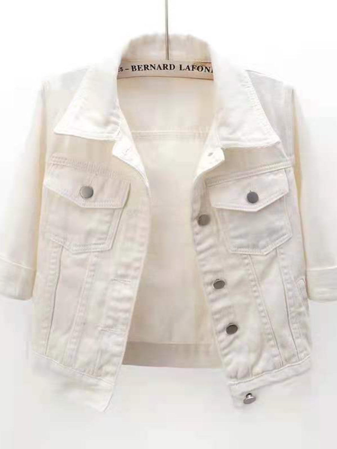 Full Size Cropped Denim Jacket Plus Size - kesiy