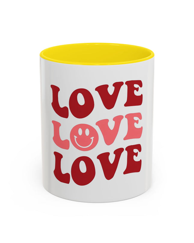Love Theme Accent Coffee Mug - Perfect for Valentine's Day & Everyday Joy - kesiy