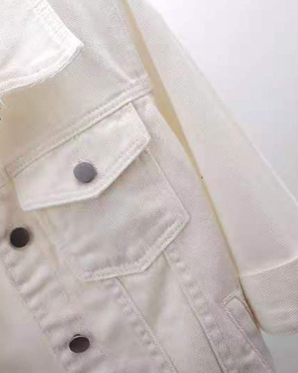 Full Size Cropped Denim Jacket Plus Size - kesiy