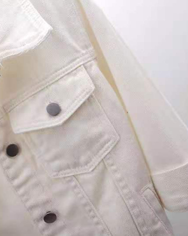 Full Size Cropped Denim Jacket Plus Size - kesiy