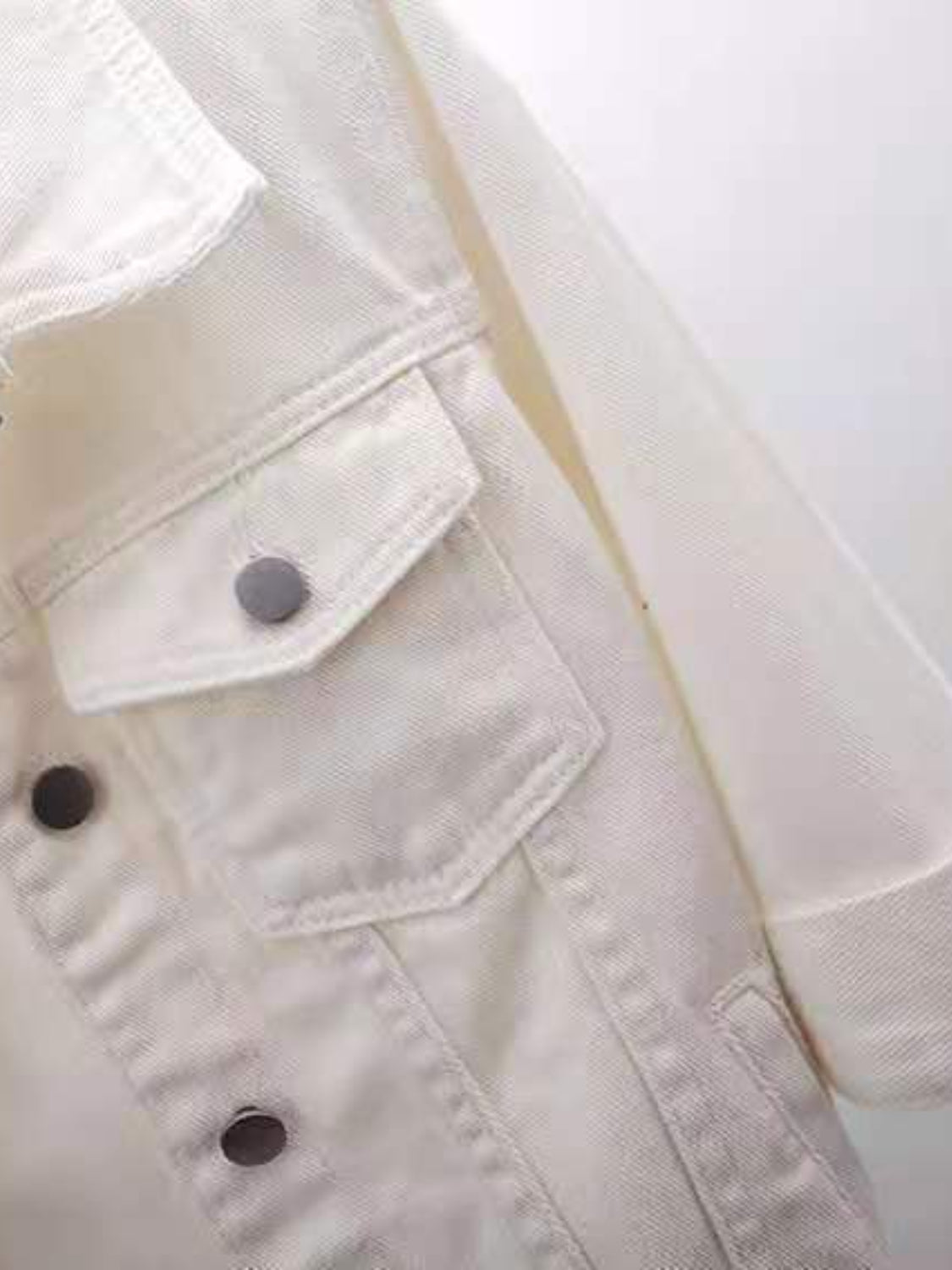 Full Size Cropped Denim Jacket Plus Size - kesiy