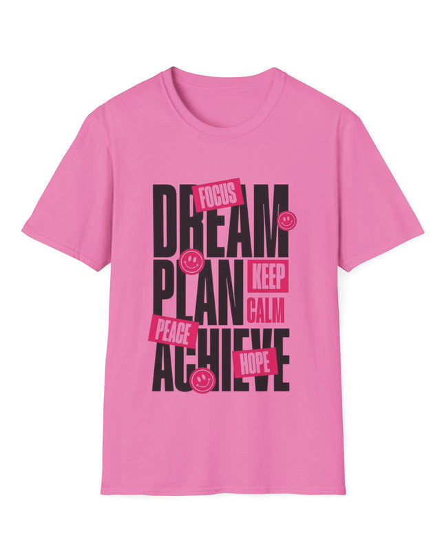 Inspirational Unisex Softstyle T-Shirt - Dream Plan Achieve Design - kesiy