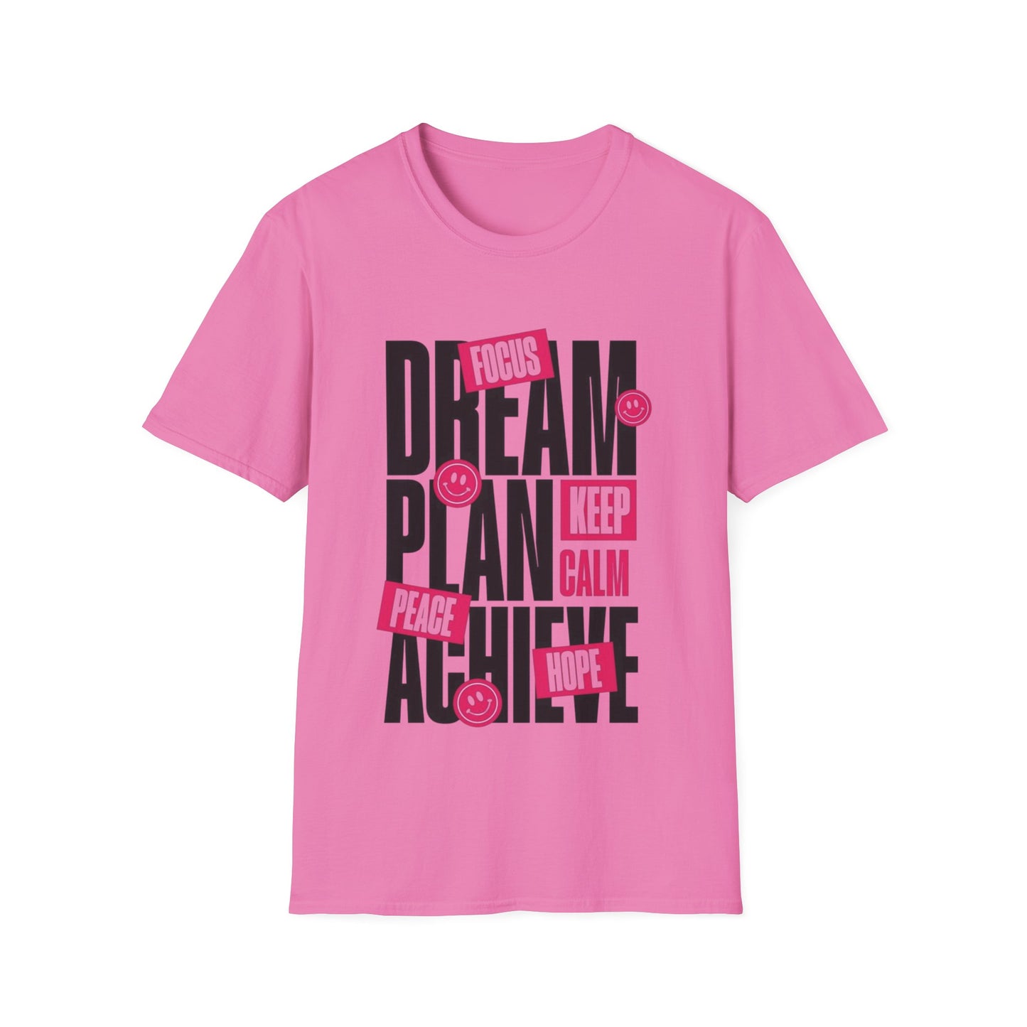 Inspirational Unisex Softstyle T-Shirt - Dream Plan Achieve Design - kesiy