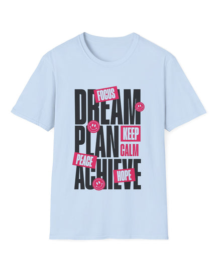 Inspirational Unisex Softstyle T-Shirt - Dream Plan Achieve Design - kesiy