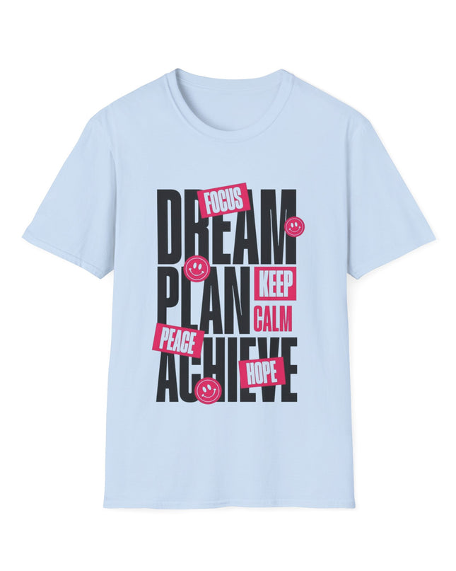 Inspirational Unisex Softstyle T-Shirt - Dream Plan Achieve Design - kesiy