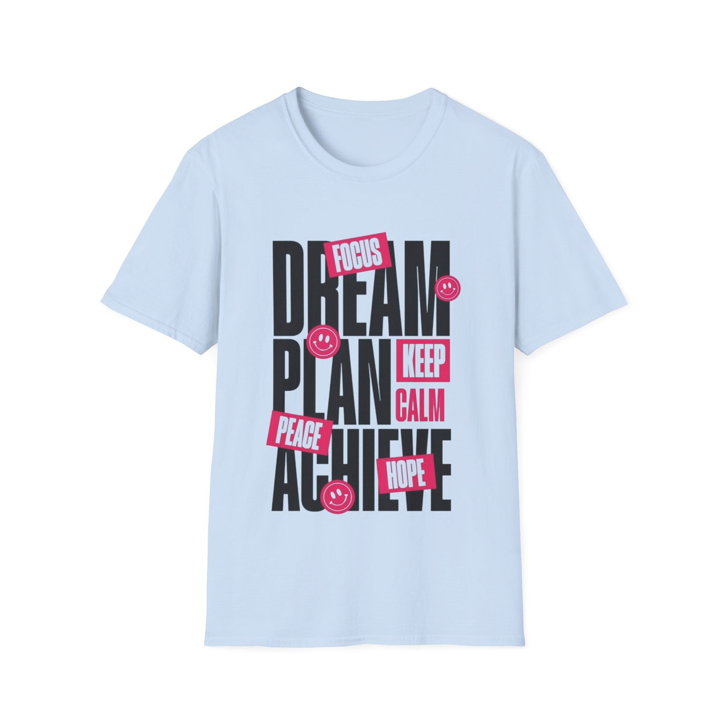 Inspirational Unisex Softstyle T-Shirt - Dream Plan Achieve Design - kesiy