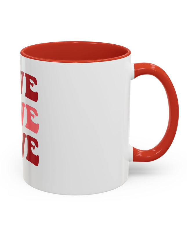Love Theme Accent Coffee Mug - Perfect for Valentine's Day & Everyday Joy - kesiy