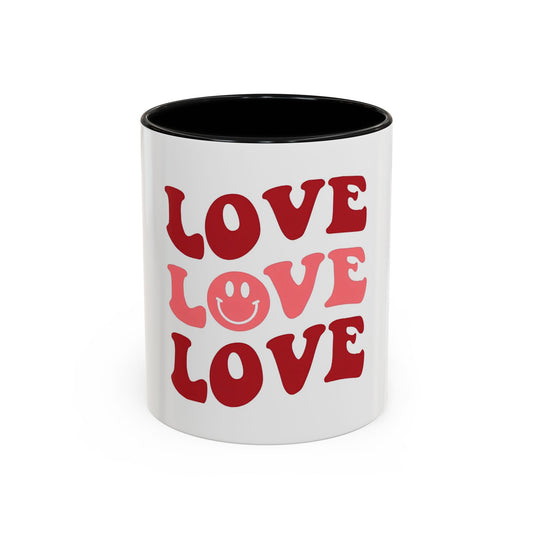 Love Theme Accent Coffee Mug - Perfect for Valentine's Day & Everyday Joy - kesiy