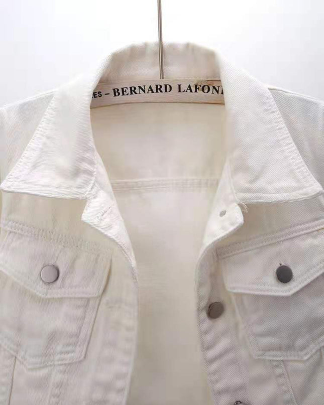 Full Size Cropped Denim Jacket Plus Size - kesiy