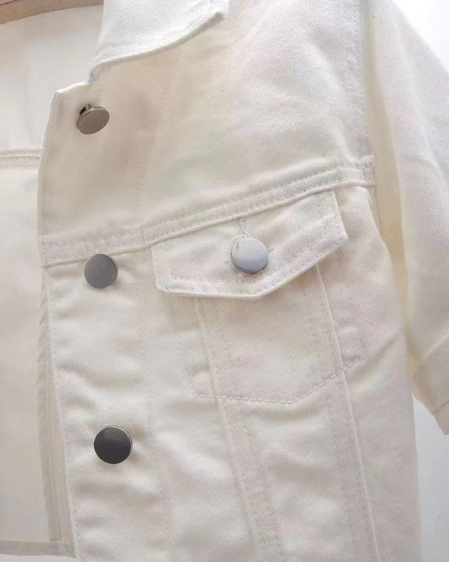 Full Size Cropped Denim Jacket Plus Size - kesiy