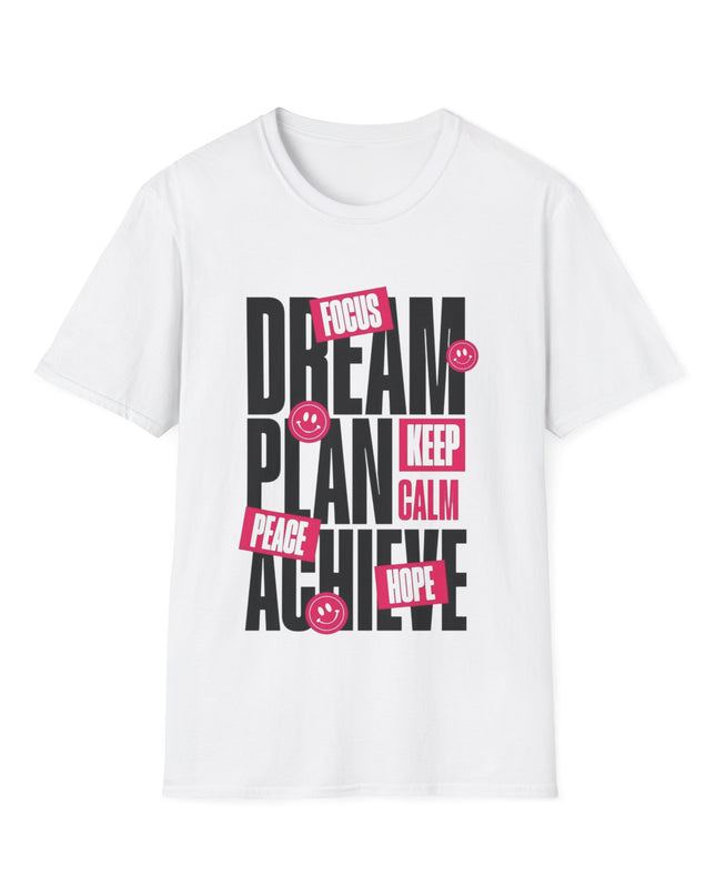 Inspirational Unisex Softstyle T-Shirt - Dream Plan Achieve Design - kesiy
