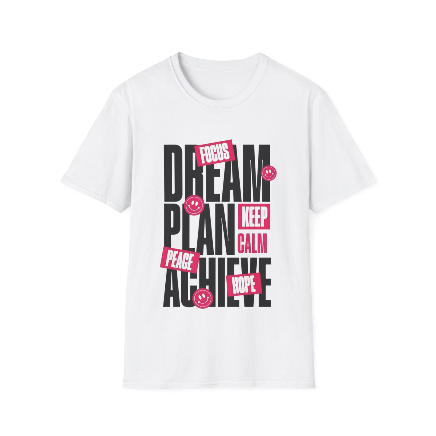 Inspirational Unisex Softstyle T-Shirt - Dream Plan Achieve Design - kesiy