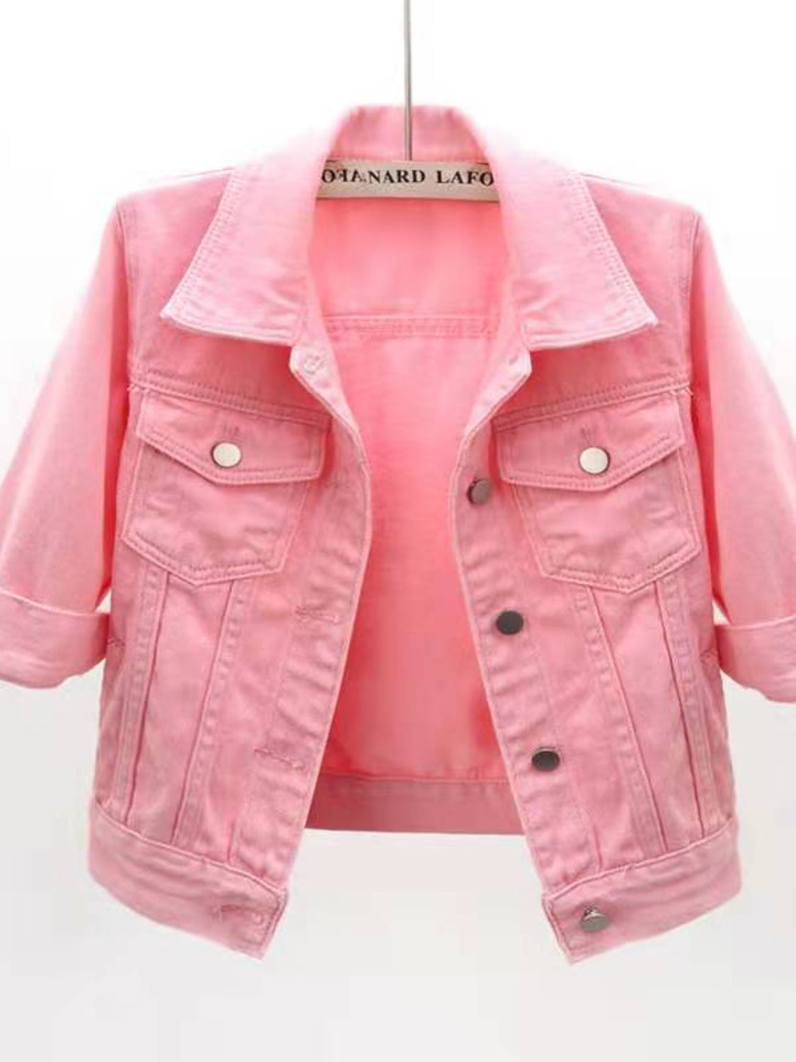 Full Size Cropped Denim Jacket Plus Size - kesiy