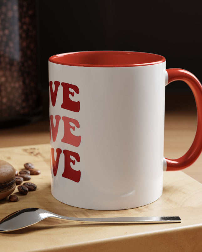 Love Theme Accent Coffee Mug - Perfect for Valentine's Day & Everyday Joy - kesiy