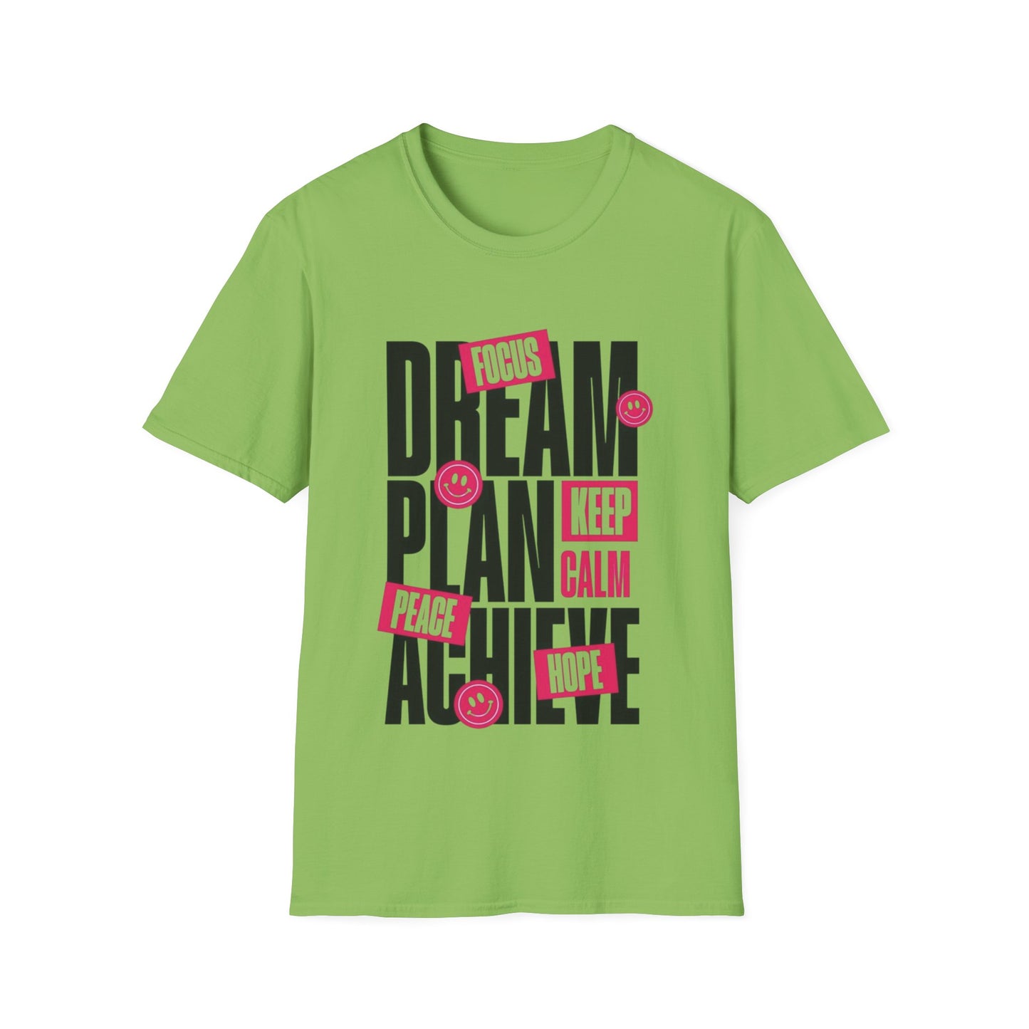 Inspirational Unisex Softstyle T-Shirt - Dream Plan Achieve Design - kesiy