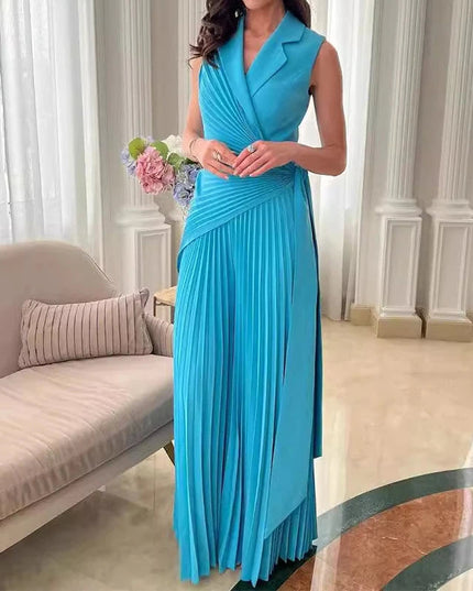 Office Ladies Lapel High Waist Romper Sexy kesiy