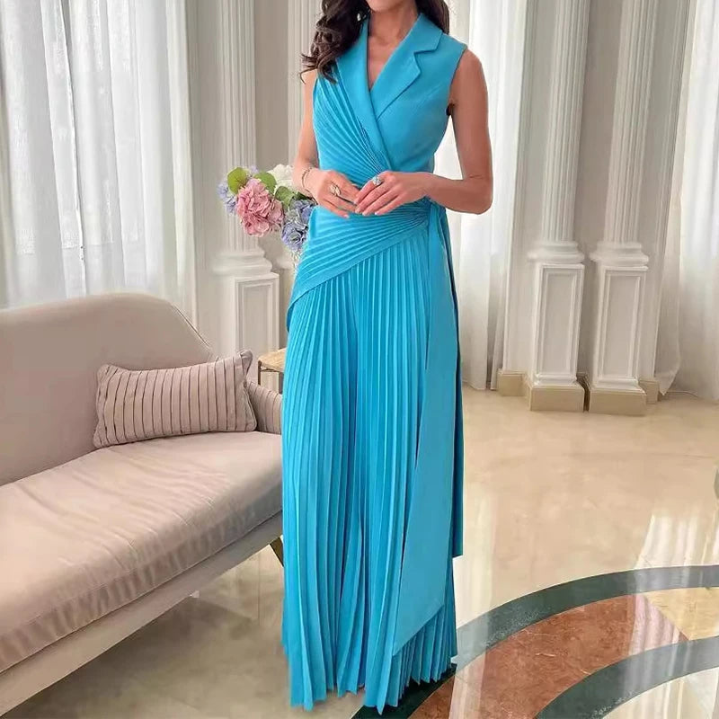 Office Ladies Lapel High Waist Romper Sexy kesiy