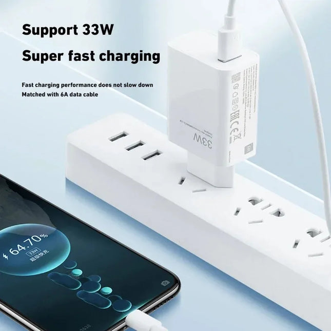 Xiaomi Original Charger 120W 67W 33W Charger Fast Charge EU Wall Gan Charge Adapter USB Type C Cable For Xiaomi Redmi model - kesiy