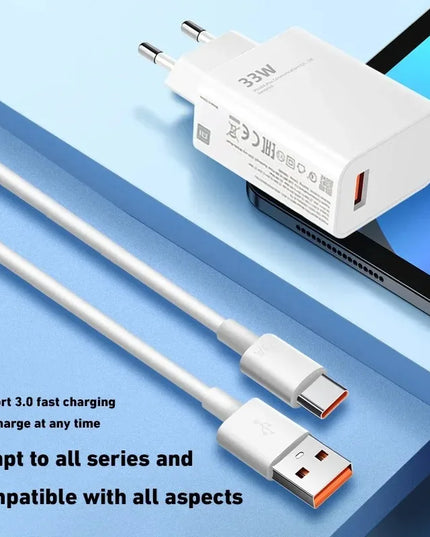 Xiaomi Original Charger 120W 67W 33W Charger Fast Charge EU Wall Gan Charge Adapter USB Type C Cable For Xiaomi Redmi model - kesiy