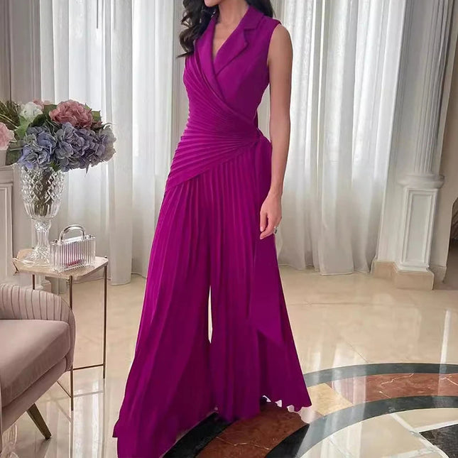Office Ladies Lapel High Waist Romper Sexy kesiy