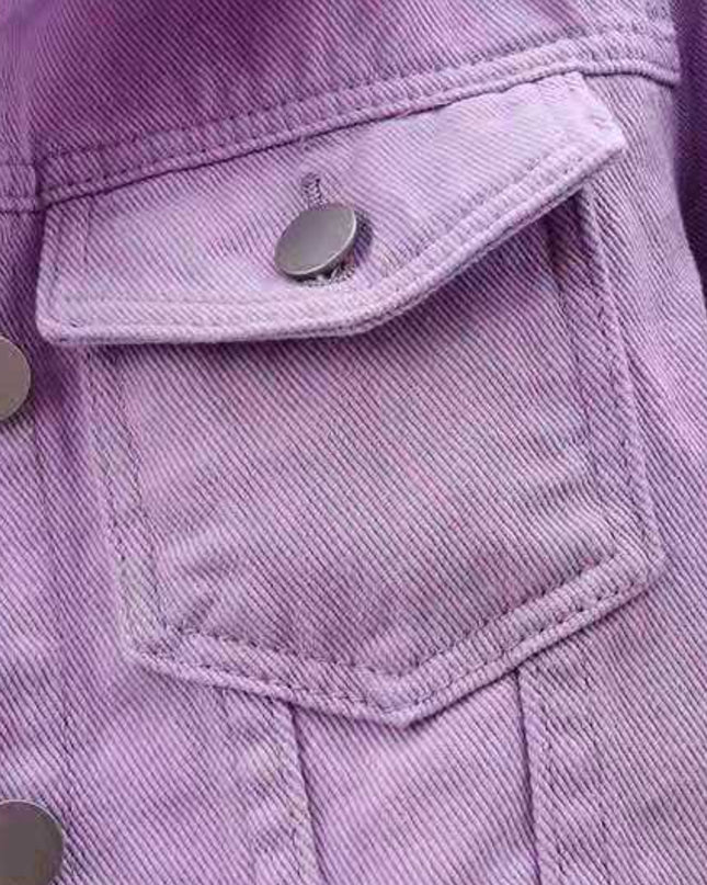 Full Size Cropped Denim Jacket Plus Size - kesiy