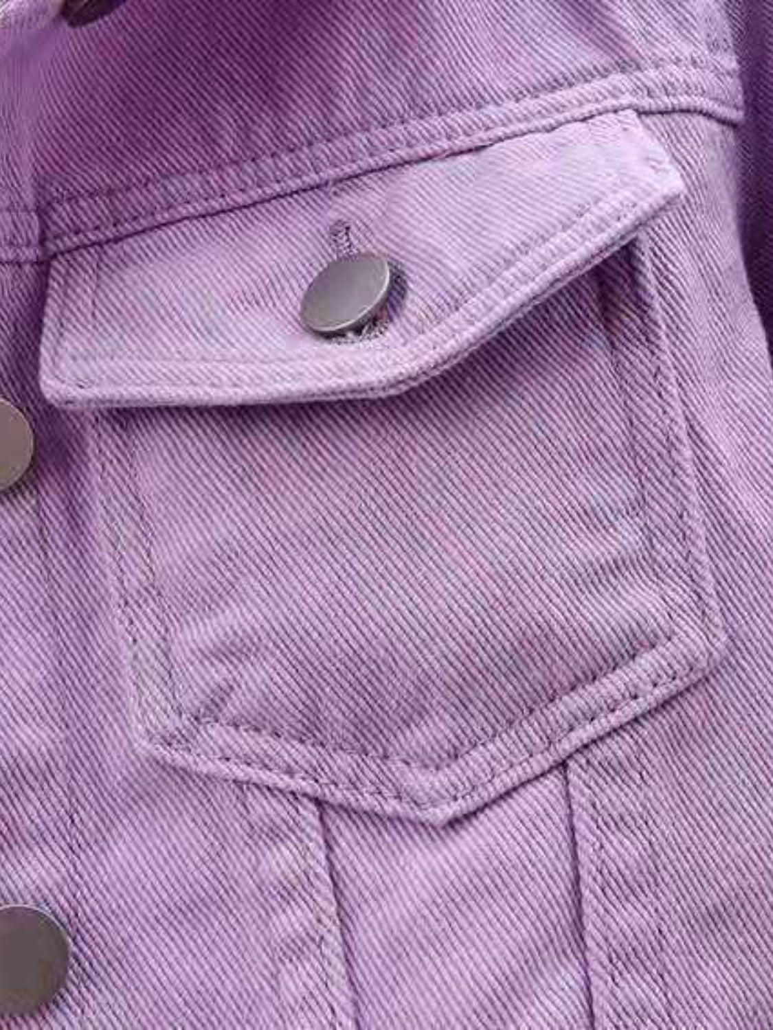 Full Size Cropped Denim Jacket Plus Size - kesiy