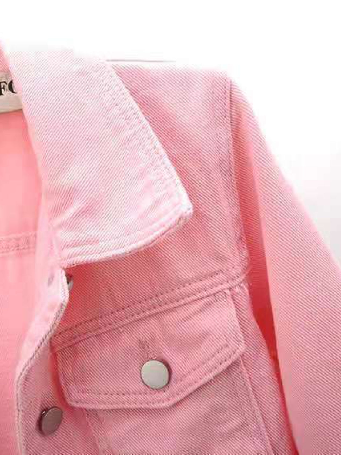 Full Size Cropped Denim Jacket Plus Size - kesiy