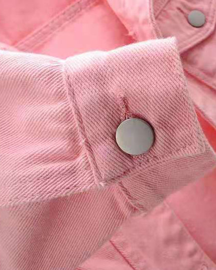 Full Size Cropped Denim Jacket Plus Size - kesiy