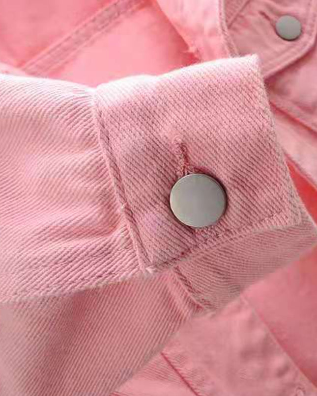 Full Size Cropped Denim Jacket Plus Size - kesiy